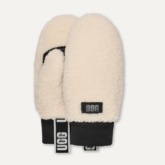 UGG Sherpa Logo Tape Mittens - Picture 1 of 6